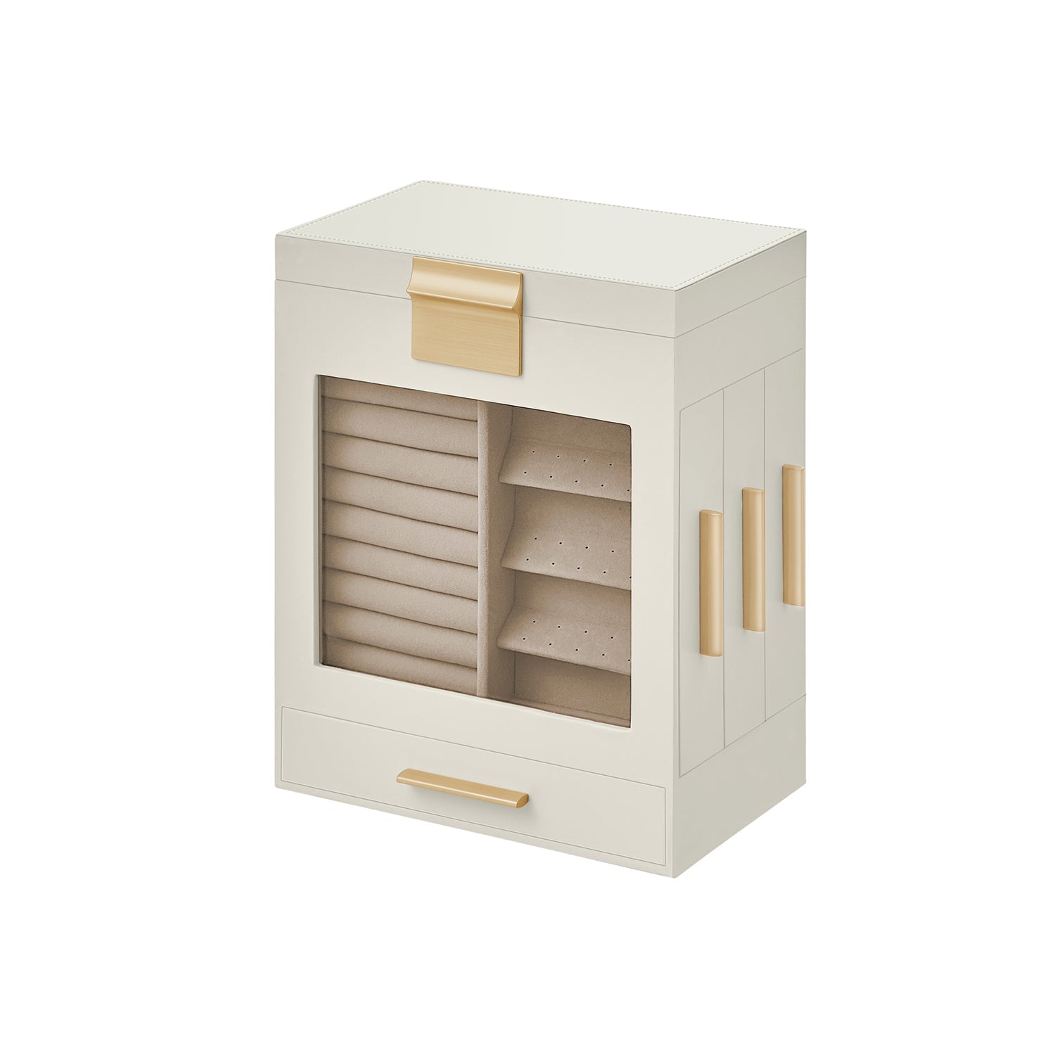 5-Layer Jewelry Organizer with 3 Side Drawers