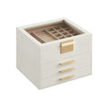 4-Layer Jewelry Box with Glass Lid, 3 Drawers