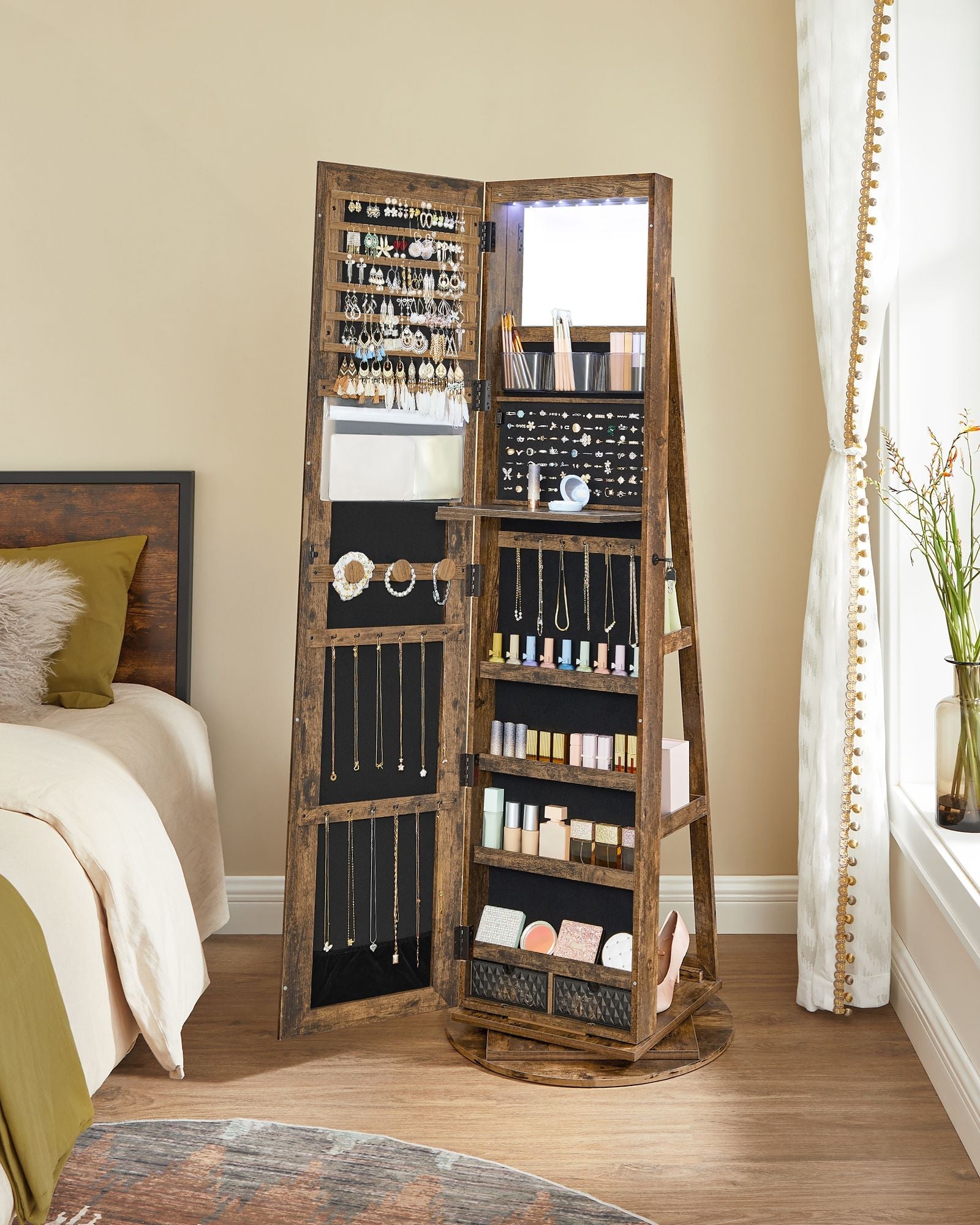 61-Inch Jewelry Cabinet with Lights