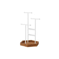 Jewelry Display Holder Stand, Necklace Holder, Metal and Wood Jewelry Tree, for Necklaces, Bracelets, Earrings, Studs, Rings, Gift Idea, White