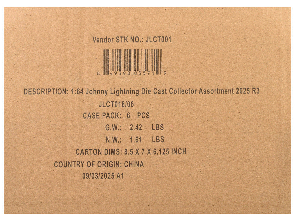 Johnny Lightning Collector's Tin 2025 Set of 6 Cars Release 3 Limited Edition 1/64 Diecast Model Cars by Johnny Lightning