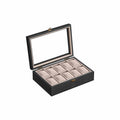 12-Slot Solid Wood Watch Box with Glass Lid