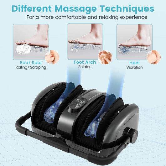 Foot and Calf Massager with Heat for Blood Circulation Pain Relief-Black