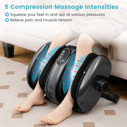 Foot and Calf Massager with Heat for Blood Circulation Pain Relief-Black