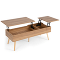 47 Inch Lift Top Coffee Table with 2 Hidden Compartments-Black
