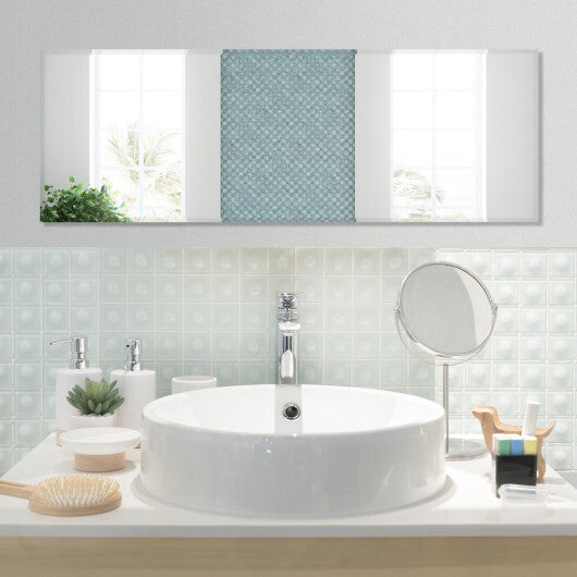 43 x 15 Inch Wall Mounted Frameless Full Length Mirror - Color: Transparent