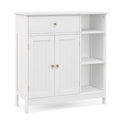 Bathroom Cabinet Floor Cabinet with Drawer and Open Compartments-White