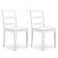 Set of 2 Wood Dining Chairs with Solid Rubber Wood Legs-White