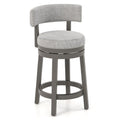 27/31 Inch Swivel Bar Stool with Upholstered Back Seat and Footrest-27 inches