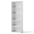 5-Shelf Storage Bookcase Modern Multi-Functional Display Cabinet-White - Color: White