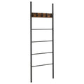 Wall-Leaning Decorative Blanket Holder with 5 Removable Hooks