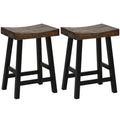 24 Inch Solid Wood Saddle-Seat with Curved Seat Surface and Comfortable Footrests-24 inches