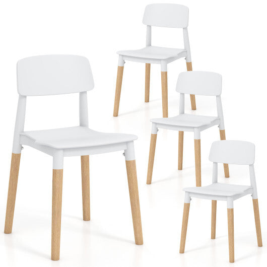 Modern Dining Side Chairs Set of 4 with Ergonomic Backrest for Dining Room-Black