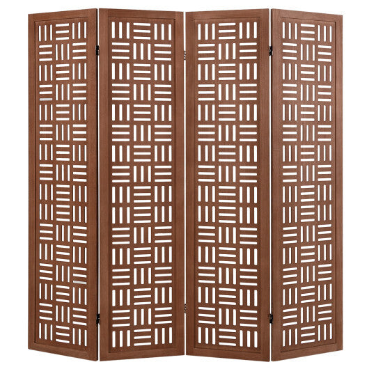 6-Panel Solid Wood Room Divider Folding Partition Stand