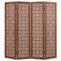 6-Panel Solid Wood Room Divider Folding Partition Stand