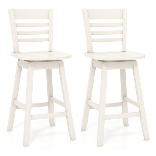 Counter Height Barstools Set of 2 with Footrest for Kitchen Island Bar-Walnut