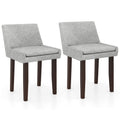 Modern Upholstered Fabric Side Leisure Chair Set of 2-Gray