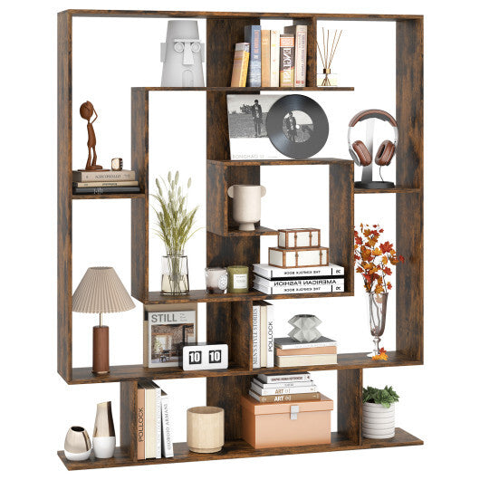 7-Tier Bookshelf  Open Display Shelf Rack for Home Office-White
