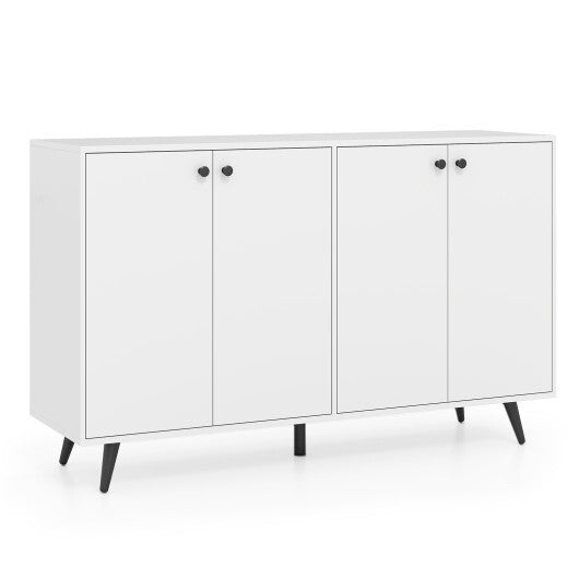 Buffet Sideboard Mid Century Modern Storage Cabinet with Adjustable Shelves-Rustic Brown