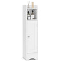 Slim Bathroom Cabinet Corner with 1 Door and Adjustable Shelves-White