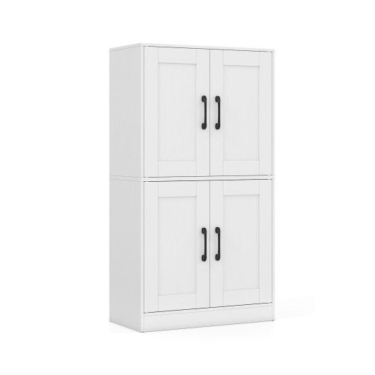 Bathroom Cabinet 43.5 inch Storage Cabinet with Doors and Adjustable Shelves-White