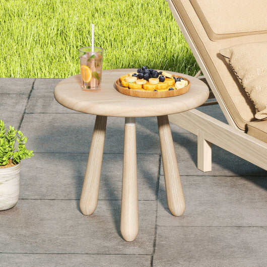 18 Inch Outdoor Mahogany Wood Side Table with Thickened Board