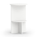 2-Tier Round Side Table with Storage Shelf for Small Space-White