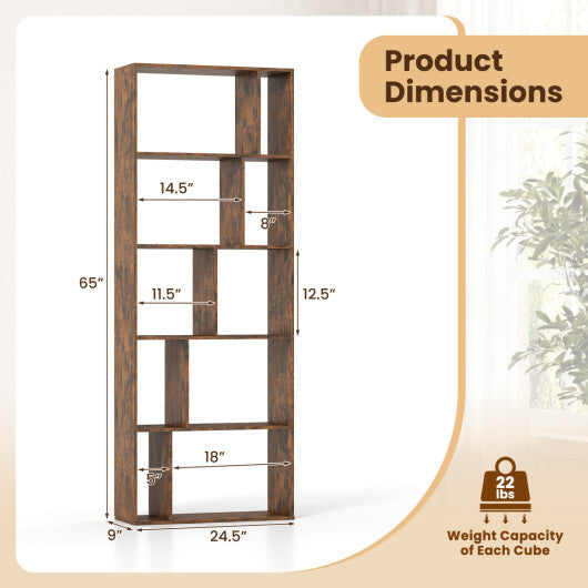 5-Tier Modern Bookshelf with Open Back and 2 Anti-Tipping Kits-White