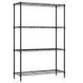 4-Tier Metal Storage Shelving Unit with V-Shaped Wire Rack and 1000 LBS Capacity-Black