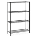 4-Tier Metal Storage Shelving Unit with V-Shaped Wire Rack-Black