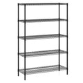 5-Tier Metal Storage Shelving Unit with V-Shaped Wire Rack-Black