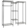 Convertible Clothes Organizer with L-shape and Horizontal Installation-Black