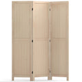 3 Panel Folding Room Divider for Home Office Bedroom Restaurant-Beige
