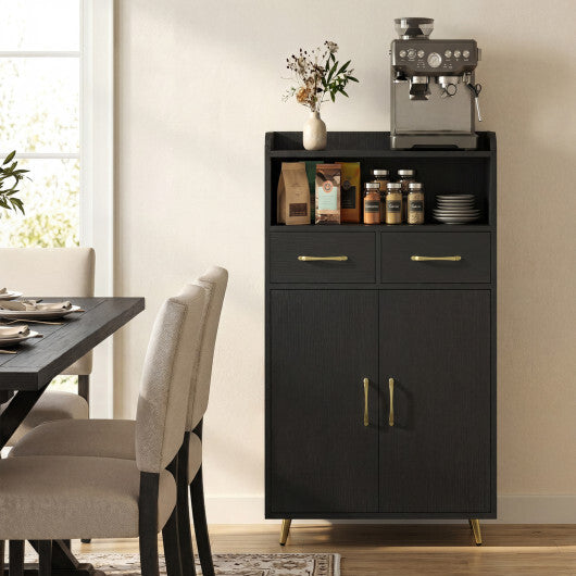 Bathroom Storage Cabinet Freestanding Floor Cabinet with 2 Drawers and 2 Doors-White