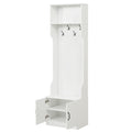 3-in-1 Hall Tree with Bench and Storage 23.5" Wide Mudroom Storage-WHite