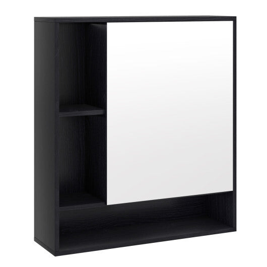 Wall Mounted  Bathroom Cabinet with Mirror Single Door-White