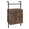 2-Door Wall Mount Bookshelf with Storage Cabinet-Rustic Brown
