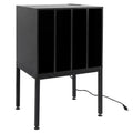 Turntable Record Player Stand with Power Outlets-Black