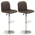 Swivel Bar Stools Set of 2 with Footrests and Metal Base-Black