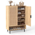 43 Inch 6-Tier Tall Shoe Cabinet with Double Doors-Natural