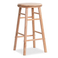 24" Swivel Bar Stools Set of 2 with Footrests & Crossbars-Natural