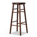 29" Swivel Bar Stools Set of 2 with Footrests & Crossbars-Walnut