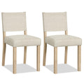 Upholstered Dining Chairs with Solid Rubber Wood Legs Set of 2-Beige