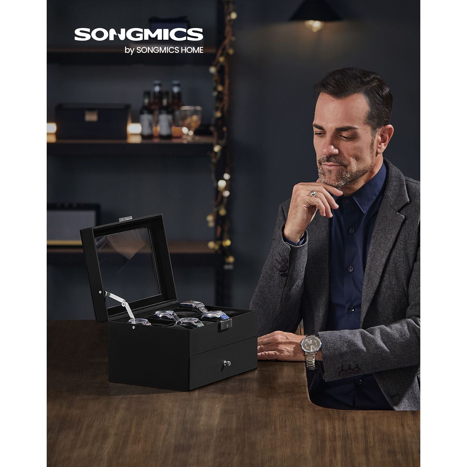 20-Slot Watch Box with Glass Lid