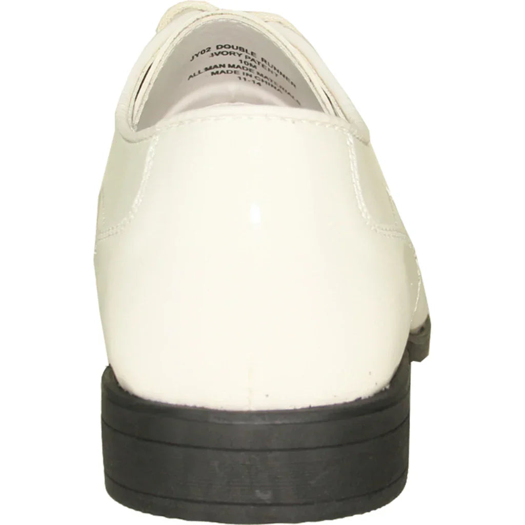 JEAN YVES Men Dress Shoe JY02 Oxford Formal Tuxedo for Prom & Wedding Shoe Ivory Patent
