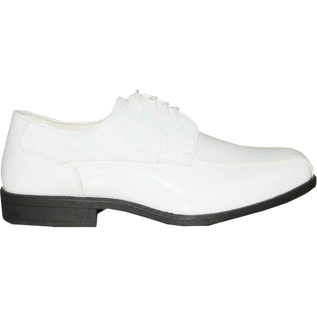 JEAN YVES Men Dress Shoe JY02 Oxford Formal Tuxedo for Prom & Wedding Shoe White Patent