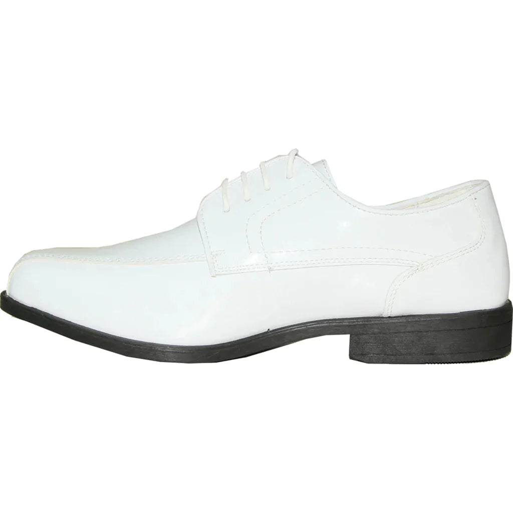 JEAN YVES Men Dress Shoe JY02 Oxford Formal Tuxedo for Prom & Wedding Shoe White Patent