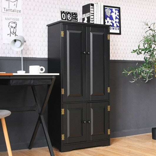 Accent Storage Cabinet Adjustable Shelves-Black