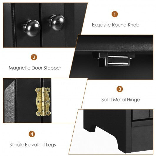 Accent Storage Cabinet Adjustable Shelves-Black