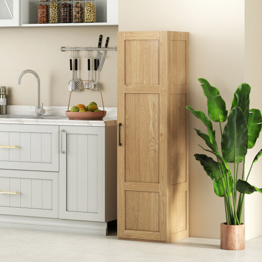 Tall Storage Cabinet with 4 Storage Shelves for Bathroom Living Room-Black